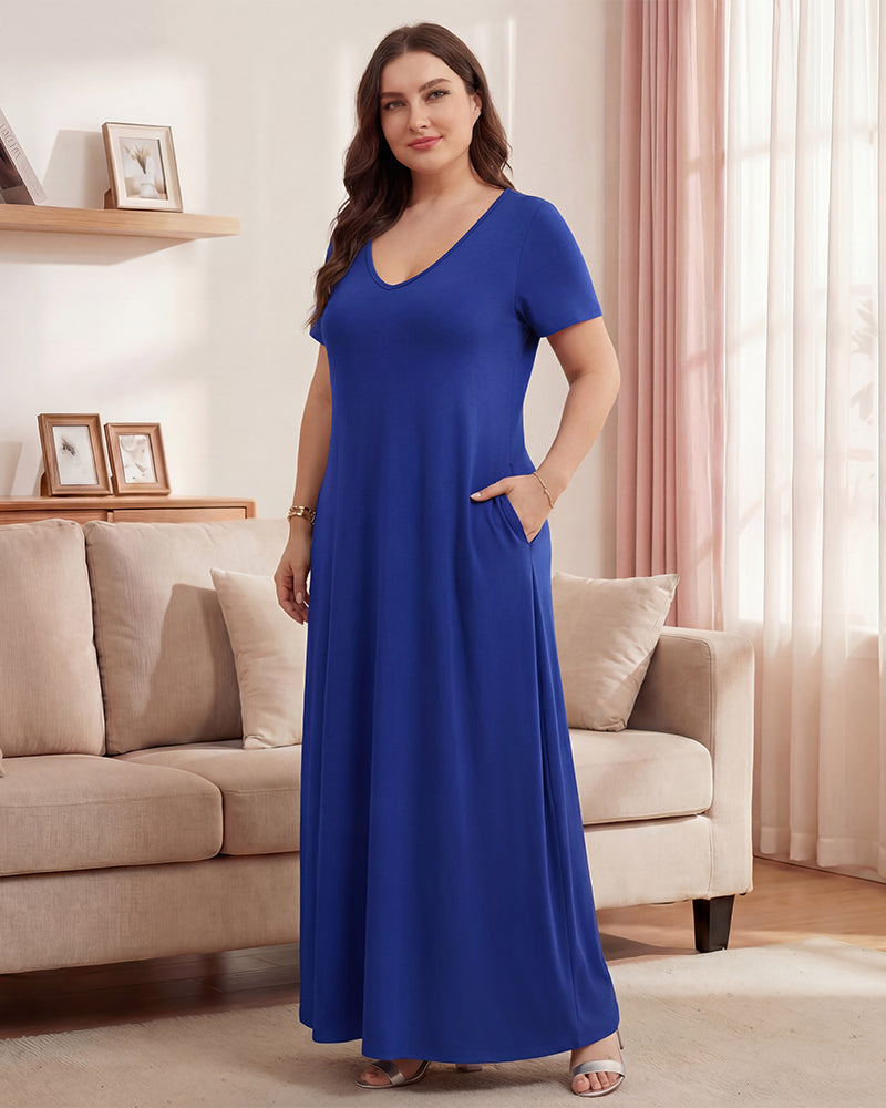 Slimming Maxi Lounge Dress with Pockets