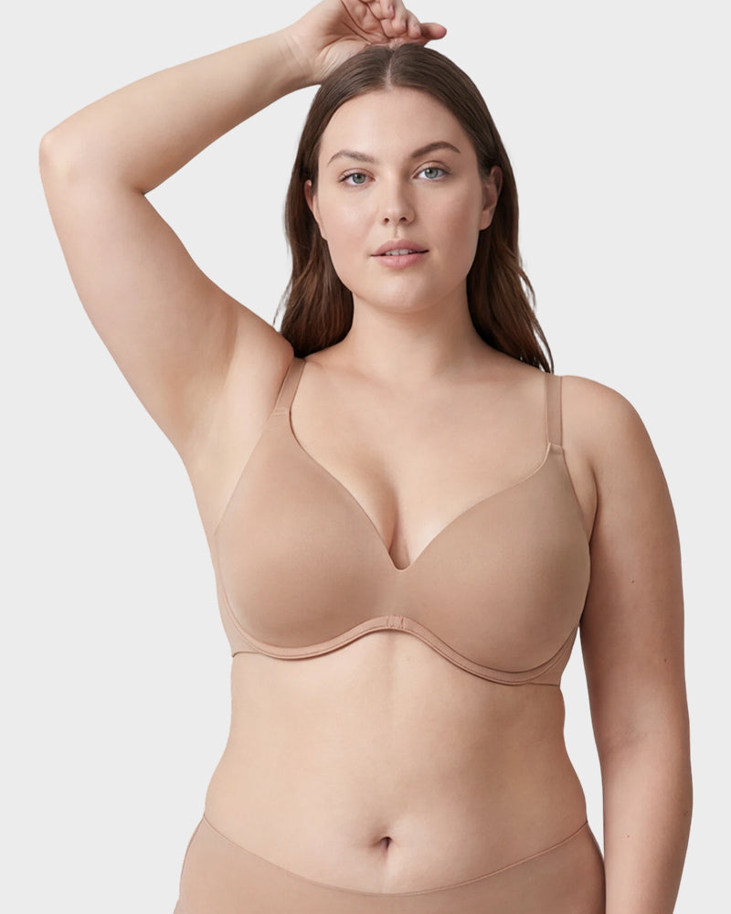 Unlined Underwire Plunge Balconette Bra
