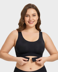 Wireless Posture Support Cross-Back Bra with Front Closure