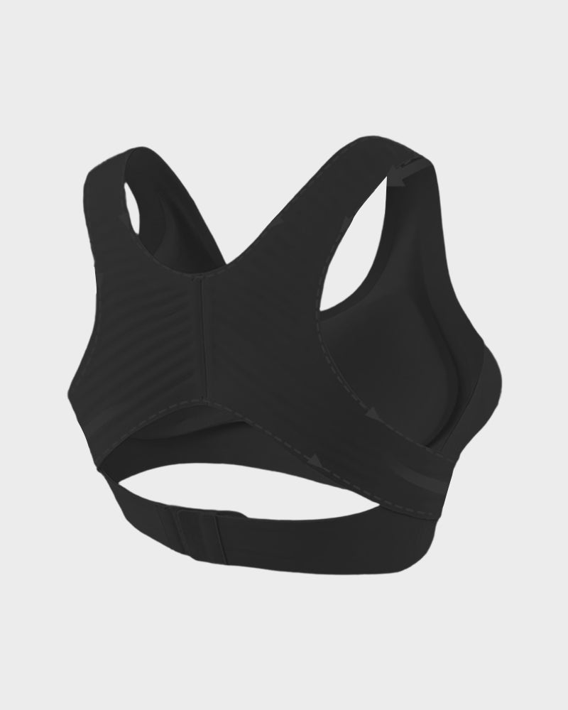 Wireless Posture Support Cross-Back Bra with Front Closure