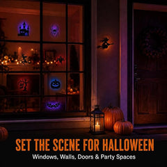 8-PCS Halloween LED Silhouette Lights – Peel & Stick Spooky Window & Wall Decor