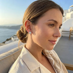 2-Pair Zircon Stud Earrings — Round & Square Styles for Every Look