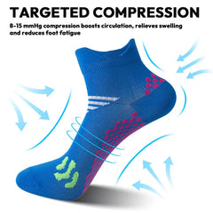 3-Pair Lightweight Compression Ankle Socks — Cushioned Support for Active Feet